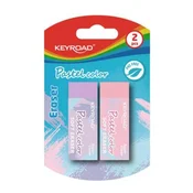 KEYROAD Pastelna radirka, blister 2 kosa, mešanica barv