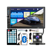 Dexxer auto radio (12-24V, 2DIN, LCD touch, 4x45W, USB Bluetooth) + kamera i daljinski