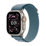Apple Watch Ultra 3 GPS + Cellular 49mm Natural Titanium Case with Light Blue Alpine Loop - Large