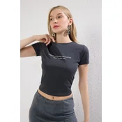 Trendyol Milla Ženska majica TWOSS25TS00037, Antracit