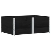Vidaxl Vrtno korito črno 150x100 cm trdna borovina