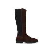 Zimski škornji Tommy Hilfiger Enamel Flag Suede High Chelsea FW0FW09574 Temno rjava