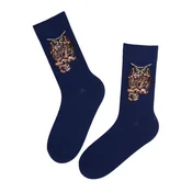 Sokisahtel Nogavice DERRICK cotton socks with owls temno modra