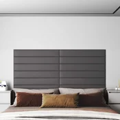 Zidna uzglavlja 12 pcs Sivi 90 x 15 cm tkanina