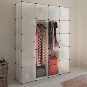 Modularni ormaric s 14 pretinaca bijeli 37 x 146 x 180,5 cm