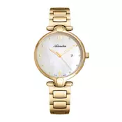 Ženski adriatica essence zlatni elegantni ručni sat sa zlatnim metalnim kaišem ( a3735.118zq )