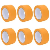 Vidaxl Maskirni trakovi za slikarje 6 pcs Rumena 50mm x 50m Papir