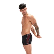 Mens swimsuit speedo tech panel aquashort black/fed red/white s -