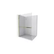 Mexen Kioto+ L tuš pregrada z polico Walk-in 65 x 200 cm, prozorna, zlata - 800-065-123-50-00