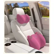 Rice Soup Set jastuka za vrat i leda za auto sedište, Roze