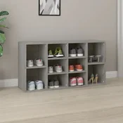 shumee vidaXL Klop s prostorom za čevlje, siv hrast sonoma, 103x30x54,5 cm