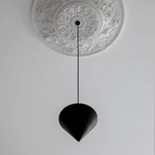 Karman Moonbloom LED viseča luč 1fl O40cm 2.700K - Dnevna soba/jedilnica - Dizajn - črna mat, bela - Mavec/glina