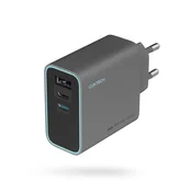slomart Omrežni polnilnik Cuktech CUKAD653EUGR 65W GaN 2 x USB-C 1 x USB-A - siv