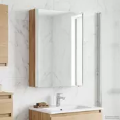 vidaXL Kopalniška ogledalna omara Oreh 43 x 11,5 x 60,5 cm