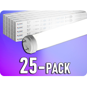 V-TAC LED cev T8, 20W, 2100lm, G13, steklo, 150cm/25-PACK! Barva světla: Hladna bela