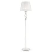 Casa Padrino baroque floor lamp white/gold A� 38 x H. 165 cm - Baroque style metal floor lamp with round lampshade - Baroque lights - Noble & magnificent