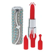 Gardj Europe Tiffany – vibrator v obliki šminke s 4 nastavki – modri