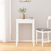 vidaXL Jedilna miza bela 55x55x75 cm trdna borovina
