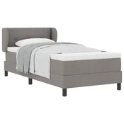 Vidaxl Postelja z vzmetnico z blazino Taupe 80 x 200 cm blago