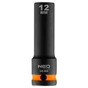 slomart NEO TOOLS Udarni nasadni ključ 1/2, dolgi 12 x 78 mm, Cr-Mo