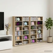 vidaXL CD omara 2 kos Sonoma hrast 60 x 17 x 92 cm Inženirski les