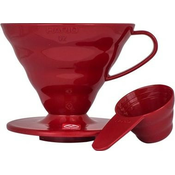 Hario V60-02 plastika rdeča VD-02R