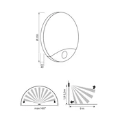 Vivalux LED plafonjera 10W 4000k 750lm IP44 120° LIMA s senzorjem