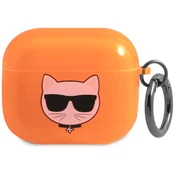 Karl Lagerfeld KLA3UCHFO ovitek za AirPods 3 oranžen/oranžen Choupette