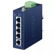 PLANET IP40 Compact size Industrial Brez upravljanja Fast Ethernet (10/100) Modra