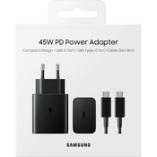 Samsung hišni polnilec Super Fast Charge 45W + kabel TYPE C črn - original