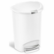 Trash can with pedal, 50 L, semi-round, White - simplehuman