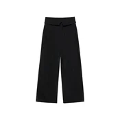 Pull&Bear Hlače z naborki črna