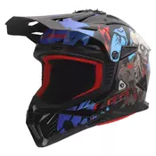 Motocross kaciga LS2 Fast EVO II Zombie II (MX708), crna/plava/crvena