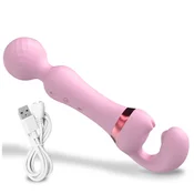 shumee Ženski dvostranski vibrator magic wand masažer magic wand dildo