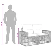 Sjedeća garnitura za vrt 11 kom. Crna i krem-bijela poliratan 65,5 x 62 x 70 cm