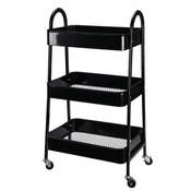 Vilde 568115 - Metalna polica sa 3 nivoa (crna , 44×31,5×78,5 cm
