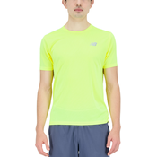 Majica kratkih rukava za trčanje New Balance Impact Run boja: žuta, glatki model