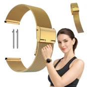 Pašček za Samsung Galaxy Watch 3 4 5 Active kovinski pašček zlate barve 20 mm
