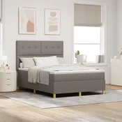 LED Box Spring Krevet Sivo-smeda 160 x 200 cm tkanina