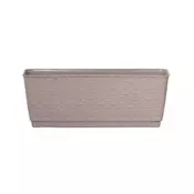 Prosperplast Plastično korito RATOLLA ratan videz z podstavkom 38,6 x 15,4 x 14 cm, temno bež