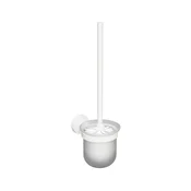 Sapho - Stenska ščetka za WC X-ROUND matirano steklo/bela