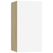 MAISON CHIC TV omarica - TV stojalo - Televizijska omarica bela in sonoma hrast 30,5x30x60 cm inženirski les, (21700996)