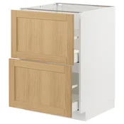 METOD / MAXIMERA Pod.element, 2fronta/2vis.fioke, bela/Forsbacka hrastovina, 60x60 cm