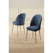 HANAH HOME Set 4 stolice Mara Anthracite Chrome