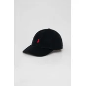 Bombažna bejzbolska kapa Polo Ralph Lauren črna barva