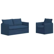 Vidaxl Kavčna garnitura 2 szt. Modra 156 x 82 x 85 cm Blago