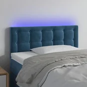 Vidaxl vidaXL Vzglavje postelje z LED diodo temno modro 90x5x78/88 cm žametno