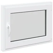 Vidaxl Okno za klet RISOR 80 x 50 cm PVC in steklo Bela
