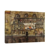 Canvas Slika na platnu House Wall on the River, Egon Schiele, Bez rama, 100 x 75 cm