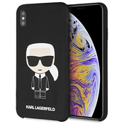 KARL LAGERFELD KLHCI65SLFKBK za iPhone Xs Max črna silikonska zaščita - Full Body Iconic
